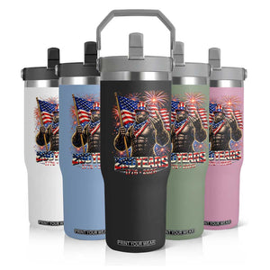 Bigfoot 250th Anniversary Flip Straw Tumbler USA Independence 250 Years Of Freedom 1776 2026 Patriotic Flag TS10 Print Your Wear