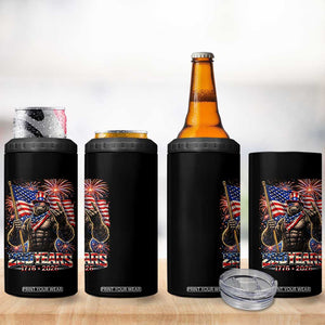 Bigfoot 250th Anniversary 4 in 1 Can Cooler Tumbler USA Independence 250 Years Of Freedom 1776 2026 Patriotic Flag TS10 Print Your Wear