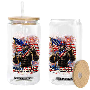 Bigfoot 250th Anniversary Glass Can USA Independence 250 Years Of Freedom 1776 2026 Patriotic Flag TS10 Print Your Wear
