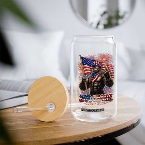 Bigfoot 250th Anniversary Glass Can USA Independence 250 Years Of Freedom 1776 2026 Patriotic Flag TS10 Print Your Wear