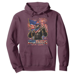 Bigfoot 250th Anniversary Hoodie USA Independence 250 Years Of Freedom 1776 2026 Patriotic Flag TS10 Maroon Print Your Wear