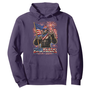 Bigfoot 250th Anniversary Hoodie USA Independence 250 Years Of Freedom 1776 2026 Patriotic Flag TS10 Purple Print Your Wear