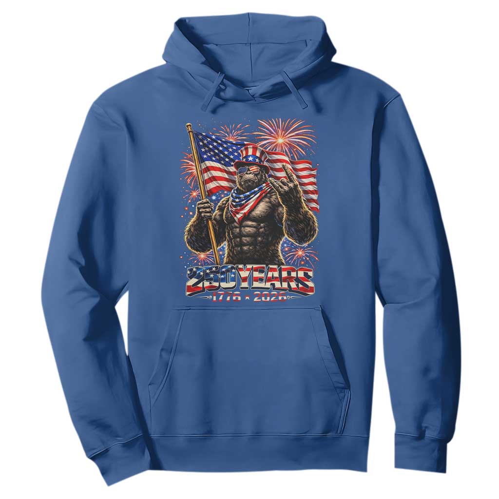 Bigfoot 250th Anniversary Hoodie USA Independence 250 Years Of Freedom 1776 2026 Patriotic Flag TS10 Royal Blue Print Your Wear