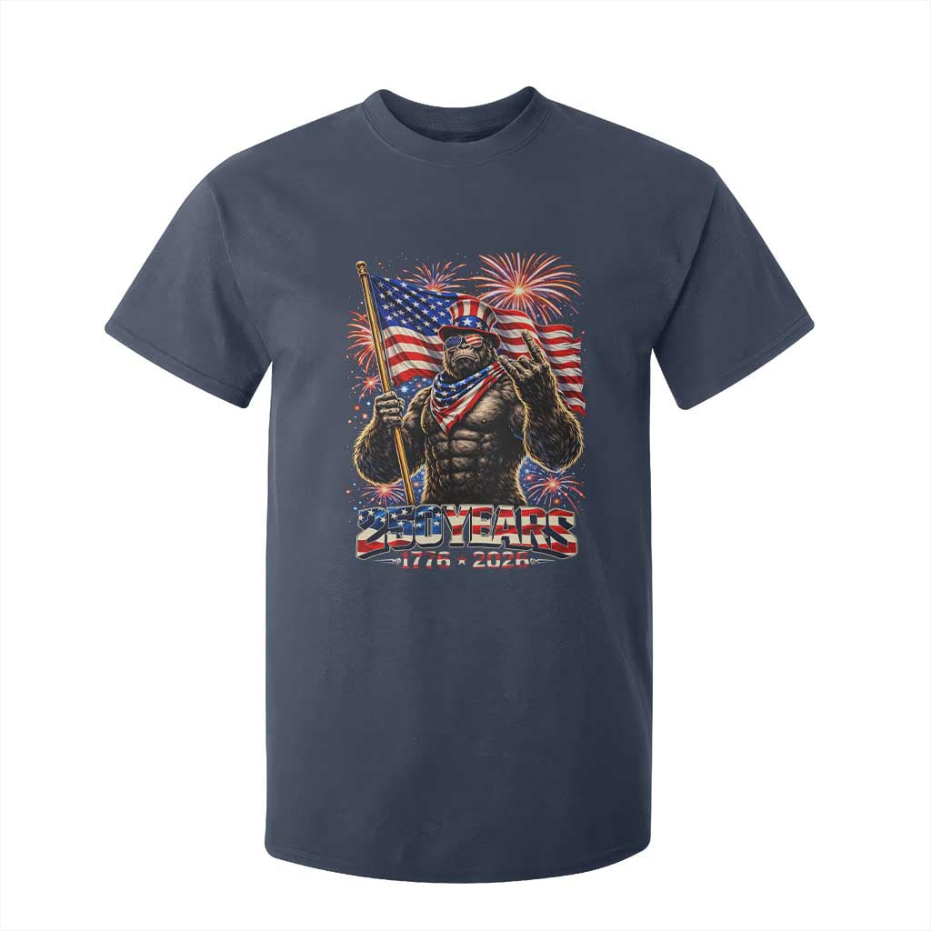 Bigfoot 250th Anniversary T Shirt For Kid USA Independence 250 Years Of Freedom 1776 2026 Patriotic Flag TS10 Navy Print Your Wear