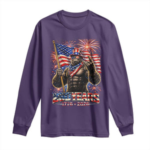 Bigfoot 250th Anniversary Long Sleeve Shirt USA Independence 250 Years Of Freedom 1776 2026 Patriotic Flag TS10 Purple Print Your Wear