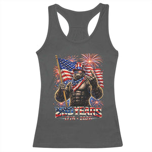 Bigfoot 250th Anniversary Racerback Tank Top USA Independence 250 Years Of Freedom 1776 2026 Patriotic Flag TS10 Dark Heather Print Your Wear