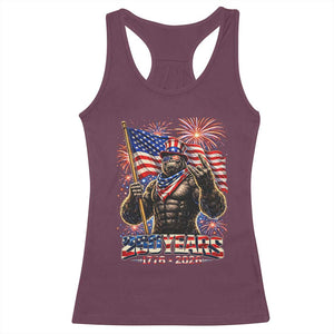 Bigfoot 250th Anniversary Racerback Tank Top USA Independence 250 Years Of Freedom 1776 2026 Patriotic Flag TS10 Maroon Print Your Wear