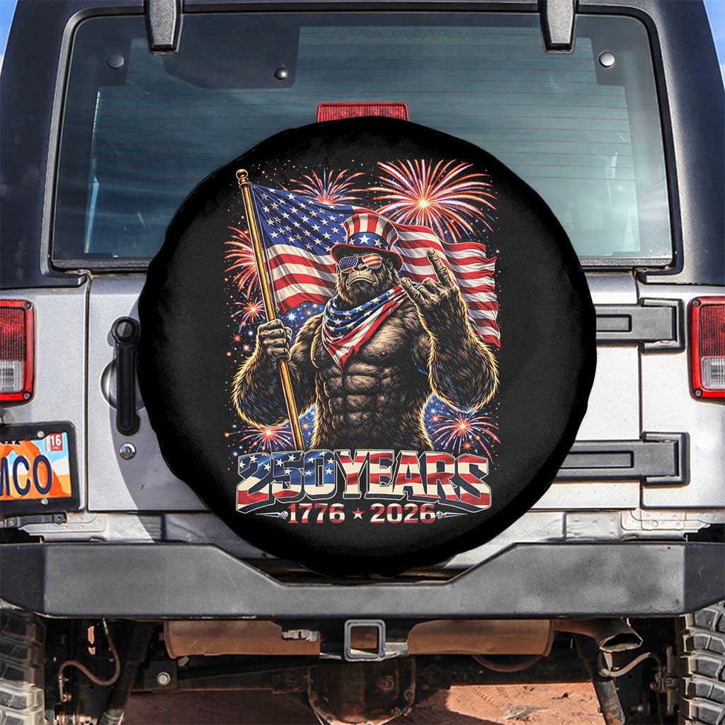 Bigfoot 250th Anniversary Spare Tire Cover USA Independence 250 Years Of Freedom 1776 2026 Patriotic Flag TS10 No hole Black Print Your Wear
