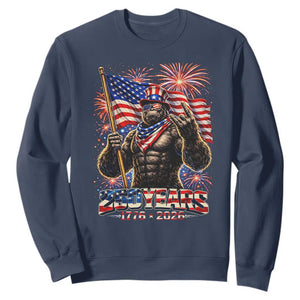 Bigfoot 250th Anniversary Sweatshirt USA Independence 250 Years Of Freedom 1776 2026 Patriotic Flag TS10 Navy Print Your Wear