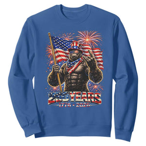 Bigfoot 250th Anniversary Sweatshirt USA Independence 250 Years Of Freedom 1776 2026 Patriotic Flag TS10 Royal Blue Print Your Wear