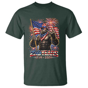 Bigfoot 250th Anniversary T Shirt USA Independence 250 Years Of Freedom 1776 2026 Patriotic Flag TS10 Dark Forest Green Print Your Wear