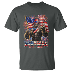 Bigfoot 250th Anniversary T Shirt USA Independence 250 Years Of Freedom 1776 2026 Patriotic Flag TS10 Dark Heather Print Your Wear