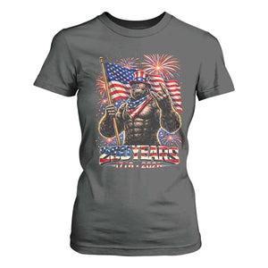 Bigfoot 250th Anniversary T Shirt For Women USA Independence 250 Years Of Freedom 1776 2026 Patriotic Flag TS10 Dark Heather Print Your Wear