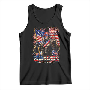 Bigfoot 250th Anniversary Tank Top USA Independence 250 Years Of Freedom 1776 2026 Patriotic Flag TS10 Black Print Your Wear