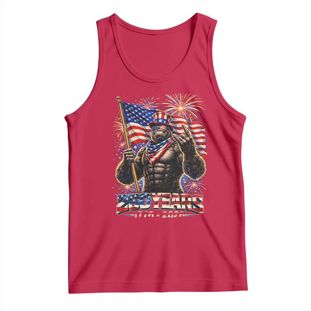 Bigfoot 250th Anniversary Tank Top USA Independence 250 Years Of Freedom 1776 2026 Patriotic Flag TS10 Red Print Your Wear