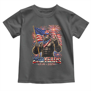 Bigfoot 250th Anniversary Toddler T Shirt USA Independence 250 Years Of Freedom 1776 2026 Patriotic Flag TS10 Dark Heather Print Your Wear