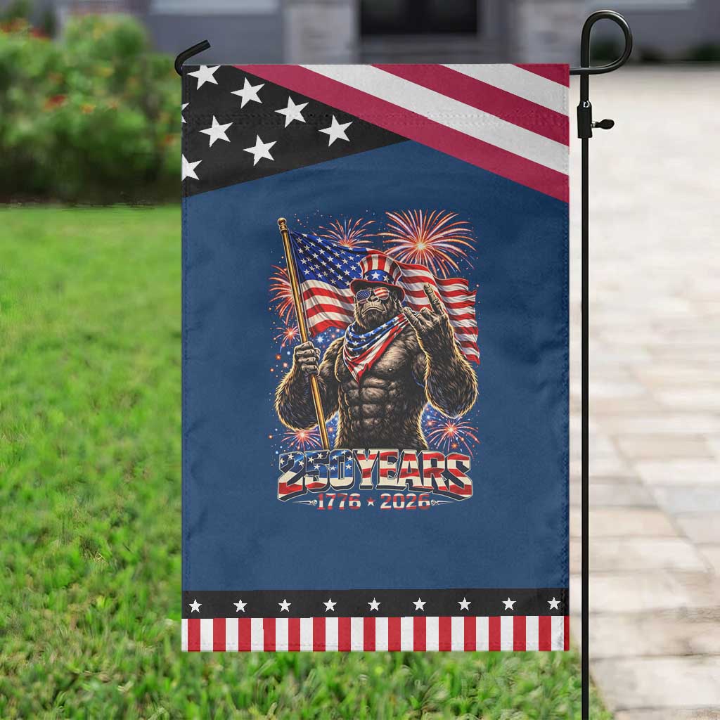 Bigfoot 250th Anniversary Patriotic Garden Flag USA Independence 250 Years Of Freedom 1776 2026 Patriotic Flag TS10 Classic Blue Black Print Your Wear