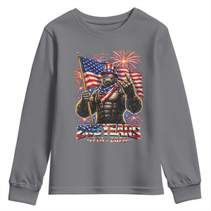 Bigfoot 250th Anniversary Youth Sweatshirt USA Independence 250 Years Of Freedom 1776 2026 Patriotic Flag TS10 Charcoal Print Your Wear