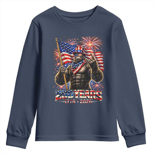Bigfoot 250th Anniversary Youth Sweatshirt USA Independence 250 Years Of Freedom 1776 2026 Patriotic Flag TS10 Navy Print Your Wear