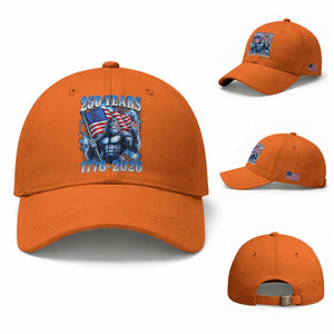 Bigfoot 250th Anniversary America Baseball Cap 250 Years Of Freedom 4th July 1776 2026 Patriotic Flag TS10 Baseball Cap Universal Fit Orange Print Your Wear