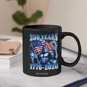 Bigfoot 250th Anniversary America Coffee Mug 250 Years Of Freedom 4th July 1776 2026 Patriotic Flag TS10 Print Your Wear