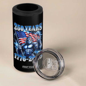 Bigfoot 250th Anniversary America 4 in 1 Can Cooler Tumbler 250 Years Of Freedom 4th July 1776 2026 Patriotic Flag TS10 Print Your Wear