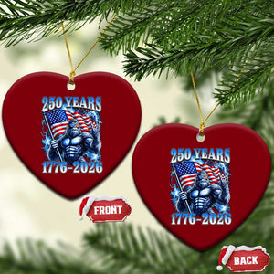 Bigfoot 250th Anniversary America Ceramic Ornament 250 Years Of Freedom 4th July 1776 2026 Patriotic Flag TS10 Print Your Wear