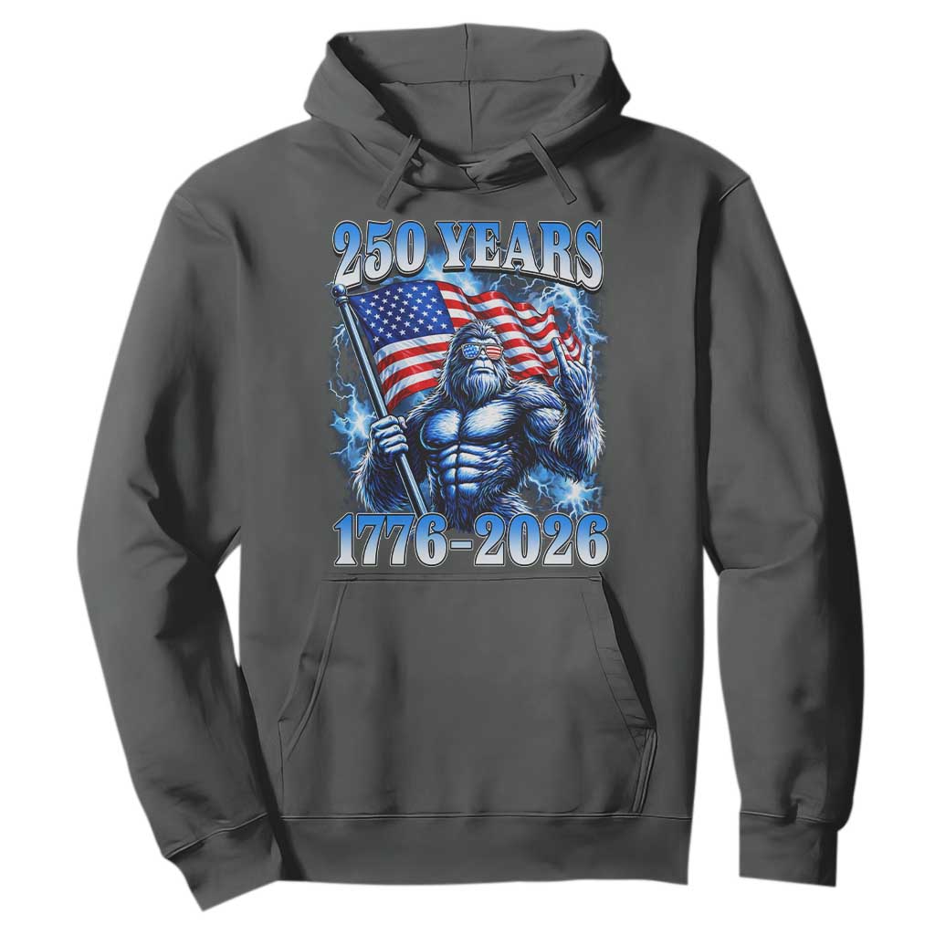 Bigfoot 250th Anniversary America Hoodie 250 Years Of Freedom 4th July 1776 2026 Patriotic Flag TS10 Dark Heather Print Your Wear