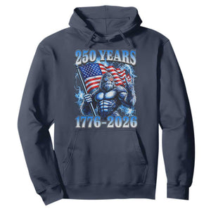 Bigfoot 250th Anniversary America Hoodie 250 Years Of Freedom 4th July 1776 2026 Patriotic Flag TS10 Navy Print Your Wear