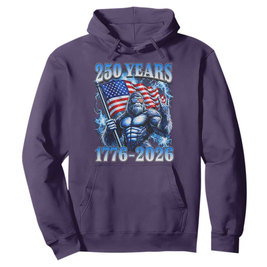 Bigfoot 250th Anniversary America Hoodie 250 Years Of Freedom 4th July 1776 2026 Patriotic Flag TS10 Purple Print Your Wear