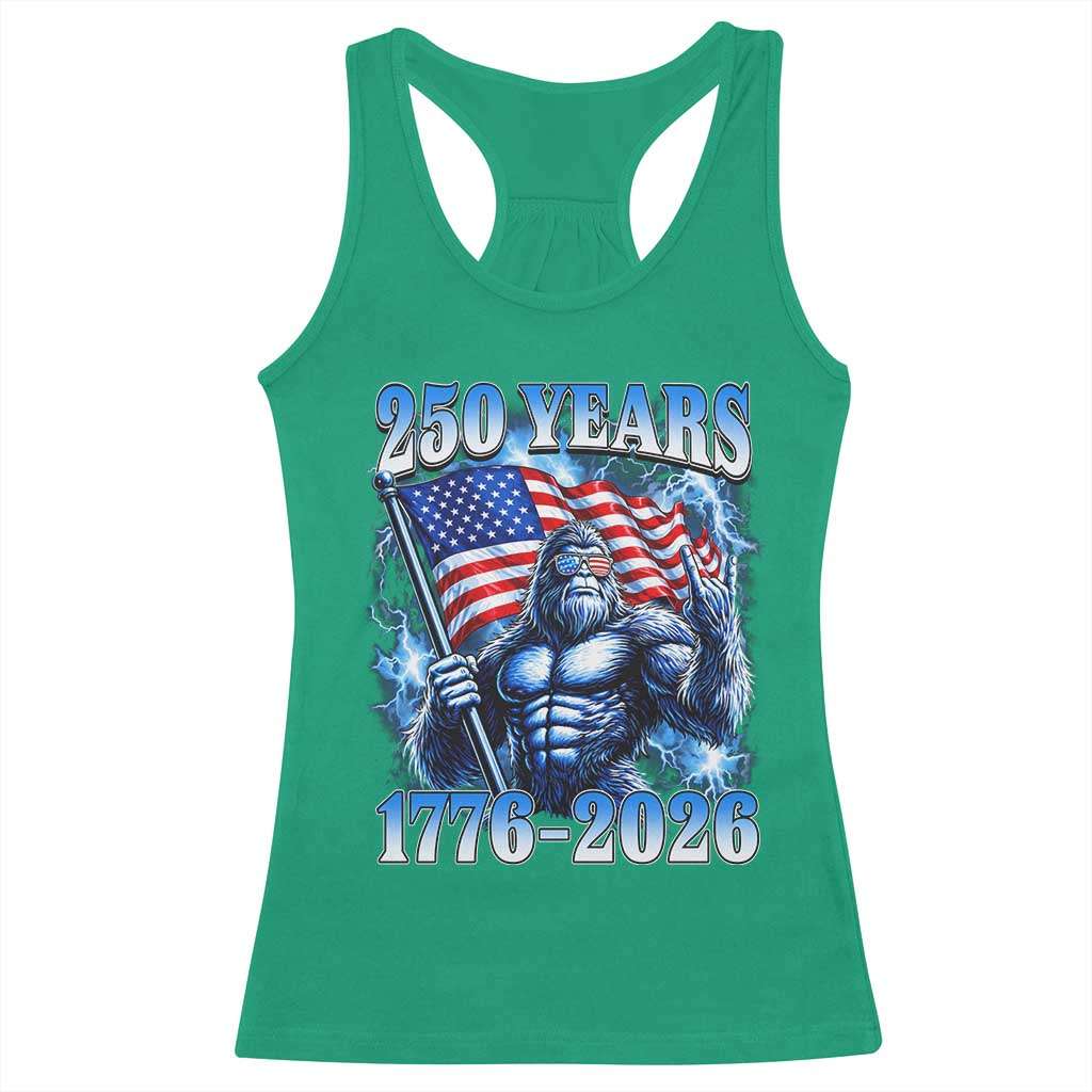 Bigfoot 250th Anniversary America Racerback Tank Top 250 Years Of Freedom 4th July 1776 2026 Patriotic Flag TS10 Irish Green Print Your Wear