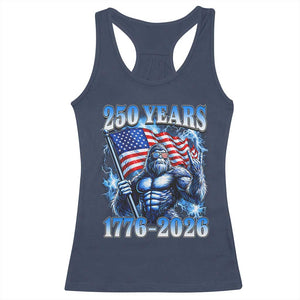 Bigfoot 250th Anniversary America Racerback Tank Top 250 Years Of Freedom 4th July 1776 2026 Patriotic Flag TS10 Navy Print Your Wear
