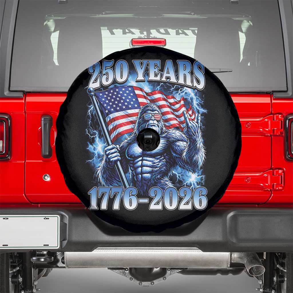 Bigfoot 250th Anniversary America Spare Tire Cover 250 Years Of Freedom 4th July 1776 2026 Patriotic Flag TS10 Black Print Your Wear