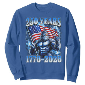 Bigfoot 250th Anniversary America Sweatshirt 250 Years Of Freedom 4th July 1776 2026 Patriotic Flag TS10 Royal Blue Print Your Wear