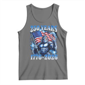 Bigfoot 250th Anniversary America Tank Top 250 Years Of Freedom 4th July 1776 2026 Patriotic Flag TS10 Black Heather Print Your Wear