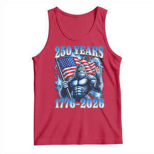 Bigfoot 250th Anniversary America Tank Top 250 Years Of Freedom 4th July 1776 2026 Patriotic Flag TS10 Red Print Your Wear