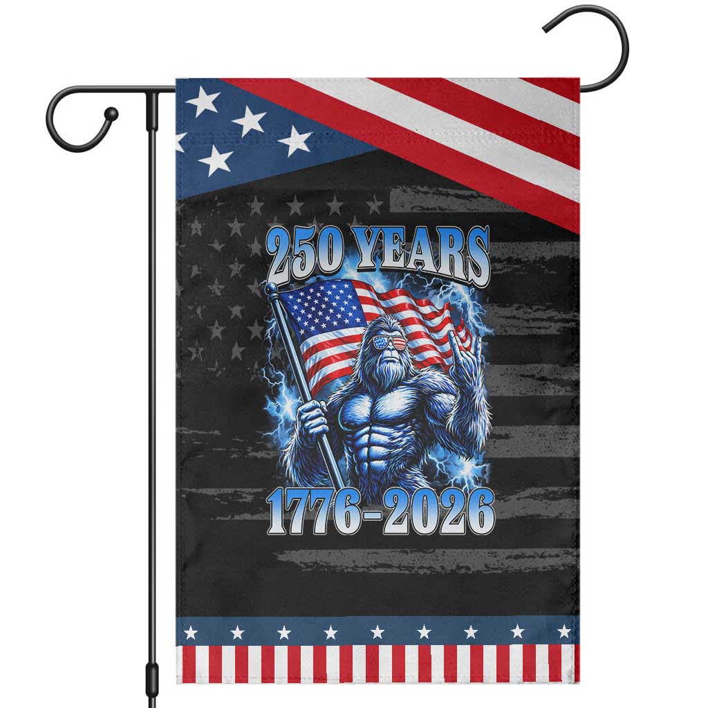 Bigfoot 250th Anniversary America Patriotic Garden Flag 250 Years Of Freedom 4th July 1776 2026 Patriotic Flag TS10 Distressed Black Blue Print Your Wear