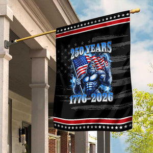 Bigfoot 250th Anniversary America Patriotic Garden Flag 250 Years Of Freedom 4th July 1776 2026 Patriotic Flag TS10 Distressed Black Red Print Your Wear