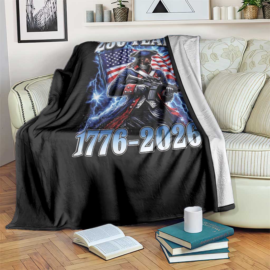 250th Anniversary Yankee Spirit Throw Blanket 1776 2026 Patriotic Tactical Minuteman US Flag TS10 Print Your Wear