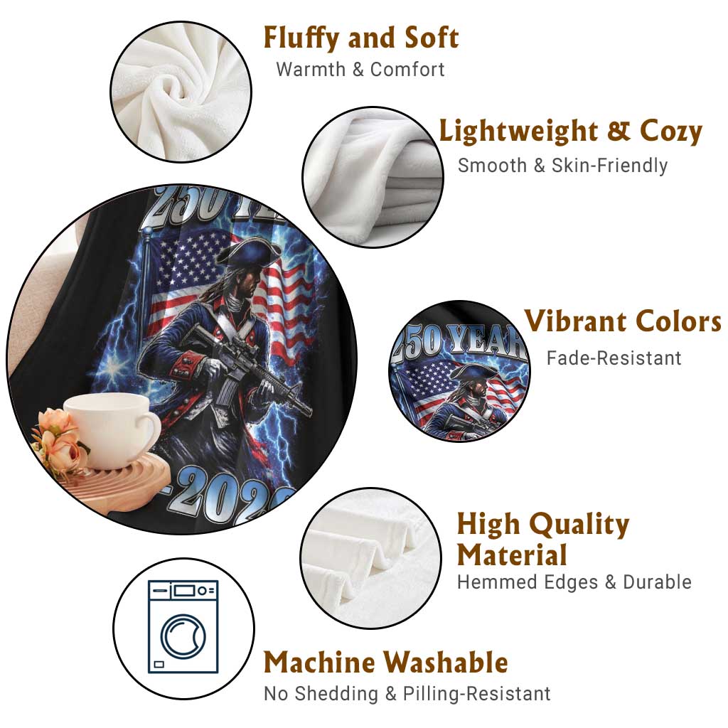 250th Anniversary Yankee Spirit Throw Blanket 1776 2026 Patriotic Tactical Minuteman US Flag TS10 Print Your Wear