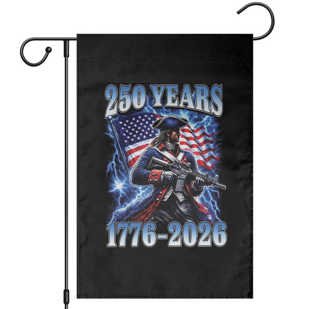 250th Anniversary Yankee Spirit Garden Flag 1776 2026 Patriotic Tactical Minuteman US Flag TS10 Black Print Your Wear