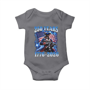 250th Anniversary Yankee Spirit Baby Onesie 1776 2026 Patriotic Tactical Minuteman US Flag TS10 Charcoal Print Your Wear