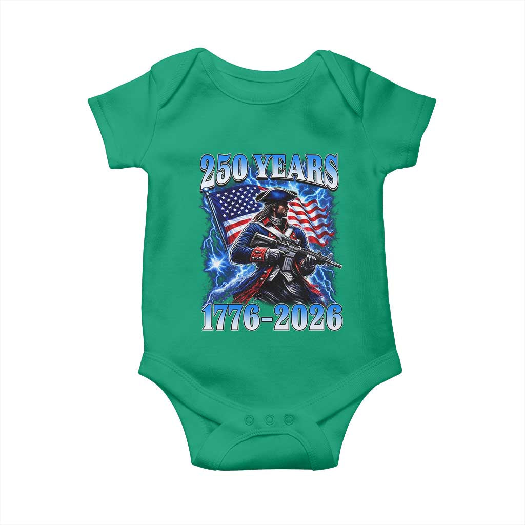 250th Anniversary Yankee Spirit Baby Onesie 1776 2026 Patriotic Tactical Minuteman US Flag TS10 Irish Green Print Your Wear