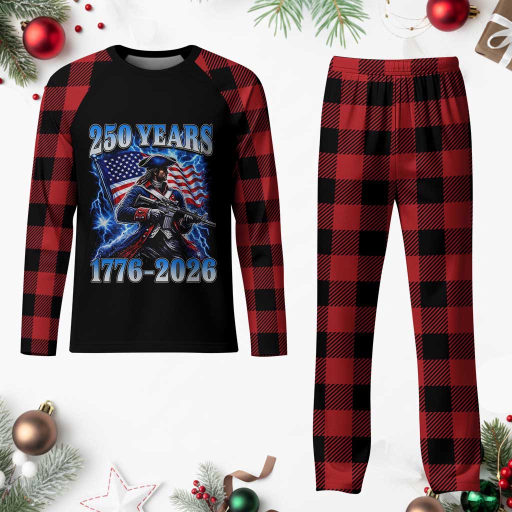 250th Anniversary Yankee Spirit Plaid Pajama Set 1776 2026 Patriotic Tactical Minuteman US Flag TS10 Buffalo Plaid Print Your Wear
