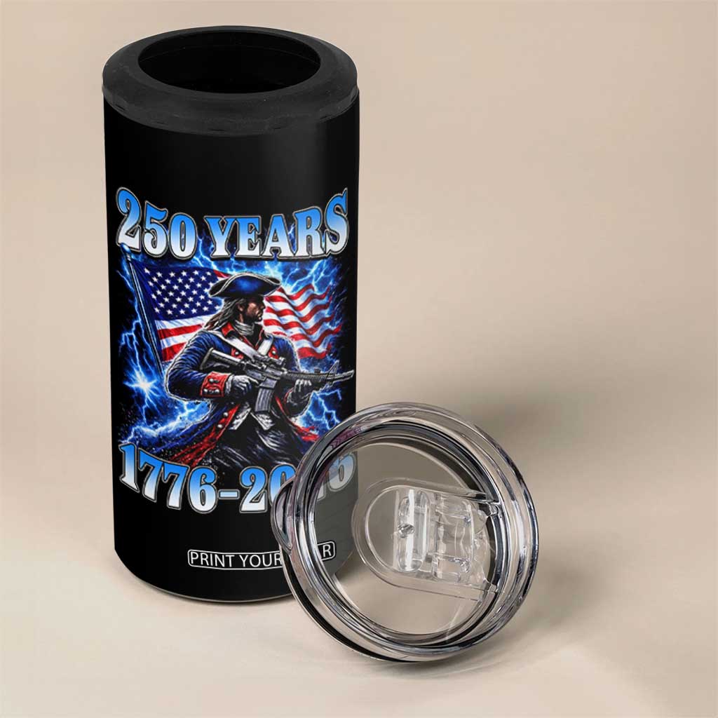 250th Anniversary Yankee Spirit 4 in 1 Can Cooler Tumbler 1776 2026 Patriotic Tactical Minuteman US Flag TS10 Print Your Wear