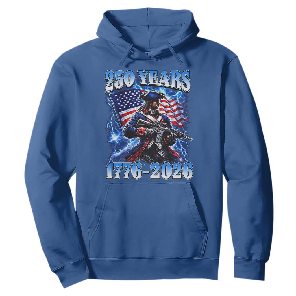 250th Anniversary Yankee Spirit Hoodie 1776 2026 Patriotic Tactical Minuteman US Flag TS10 Royal Blue Print Your Wear