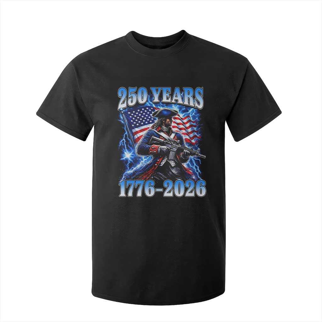 250th Anniversary Yankee Spirit T Shirt For Kid 1776 2026 Patriotic Tactical Minuteman US Flag TS10 Black Print Your Wear