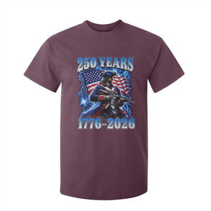 250th Anniversary Yankee Spirit T Shirt For Kid 1776 2026 Patriotic Tactical Minuteman US Flag TS10 Maroon Print Your Wear