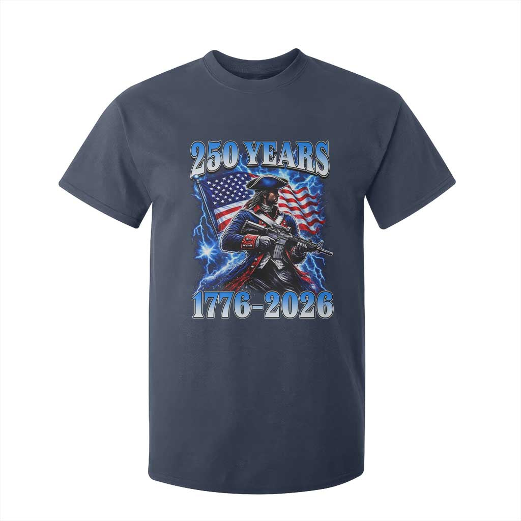 250th Anniversary Yankee Spirit T Shirt For Kid 1776 2026 Patriotic Tactical Minuteman US Flag TS10 Navy Print Your Wear