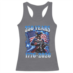 250th Anniversary Yankee Spirit Racerback Tank Top 1776 2026 Patriotic Tactical Minuteman US Flag TS10 Charcoal Print Your Wear